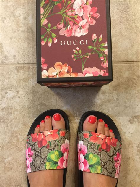 womens gucci slides floral|gucci floral slides dupe.